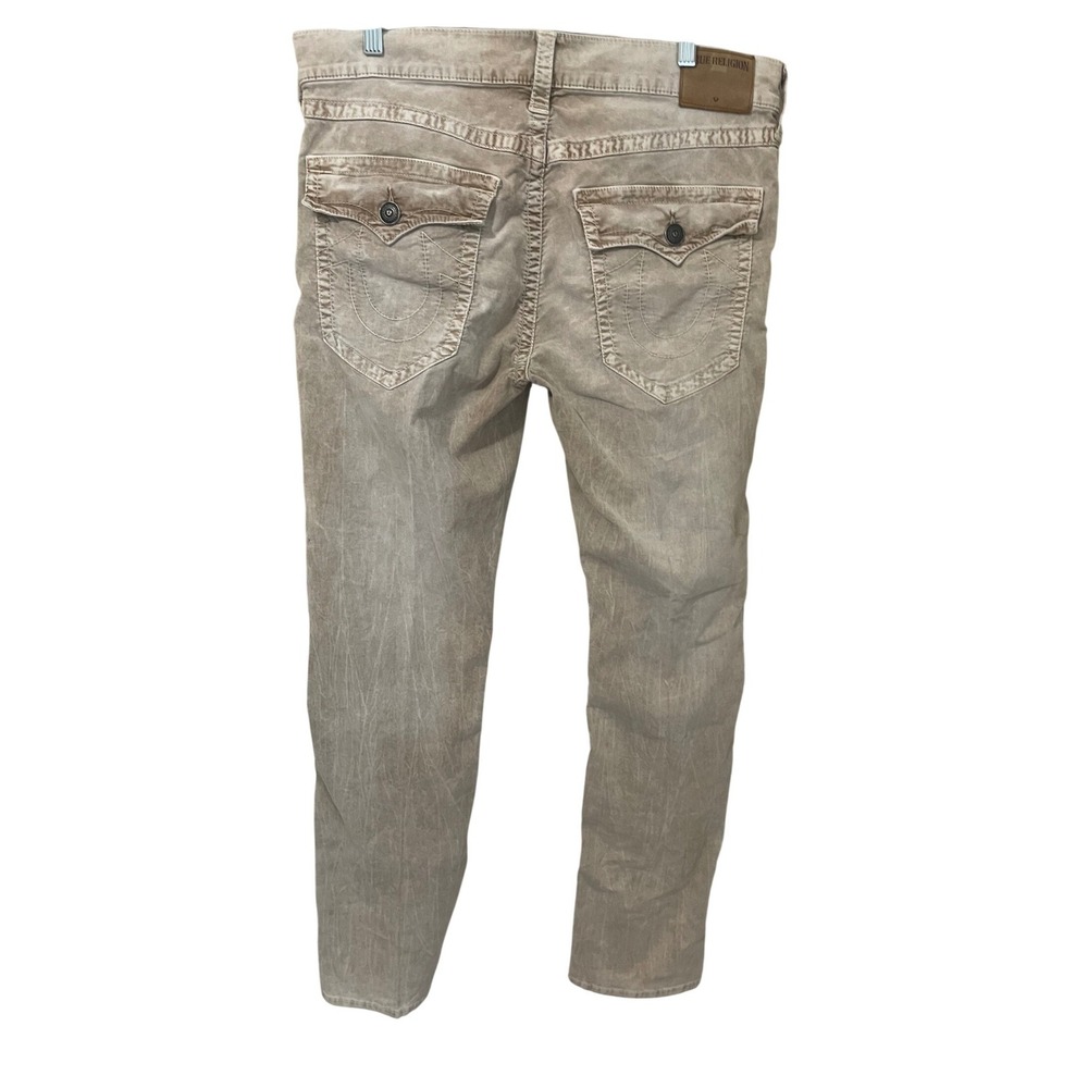 True Religion Ricky Relaxed Straight Corduroy Pants Tan Mineral Wash Size 36